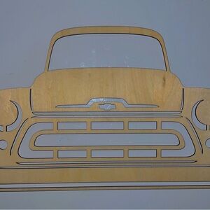 Chevrolet Vintage Truck Wall Art in Natural Wood
